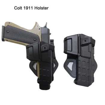 

Tactical Movable Gun Holster for Colt 1911 Airsoft Pistol Case with Flashlight Laser Mounted Right Hand Waist Pistol Holster