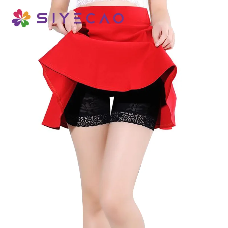 

Нижнее белье женское безопасное, безопасные короткие штаны, кружевные шорты со средней талией, эластичные штаны, свободный размер