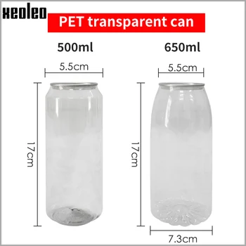 

XEOLEO 650ml PET bottle for Milk tea PET can Bubble tea bottle with Cover 100pcs