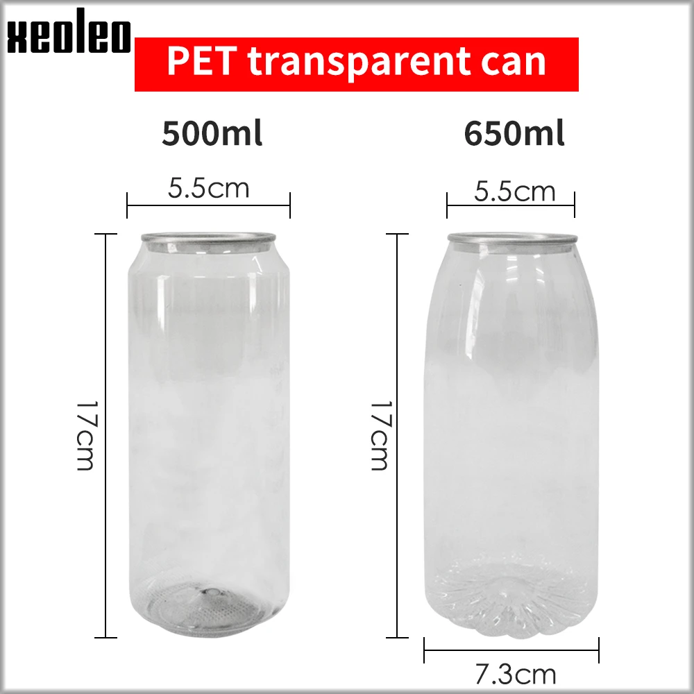 XEOLEO 뚜껑이 달린 PET 병, 밀크티 PET 캔, 버블 차, 음료, 음료수 병, 커버 포함, 밀폐 병, 500ml ...