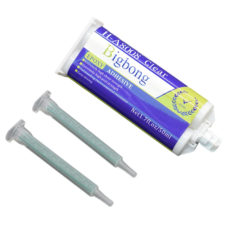 

Epoxy Resin Adhesives Glue 50ml Transparent AB Glues 1:1 Two-Component Strong Adhesive and 2pcs Static Mixing Nozzles Mixed Tube