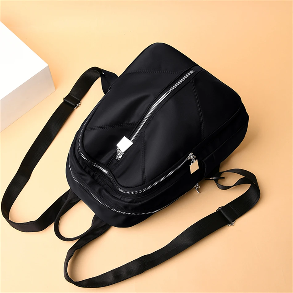 Новые простые женские черные рюкзаки Mochila Feminina легкая вместительная школьная сумка для девочек рюкзак Водонепроницаемый легкий рюкзак для путешествий
