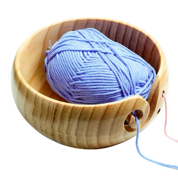

New Eco-friendly Wooden Yarn Storage Bowl DIY Handmade Organizer Knitted Crochet Wool Storage Bowl Handmade Sewing Supplies Stor
