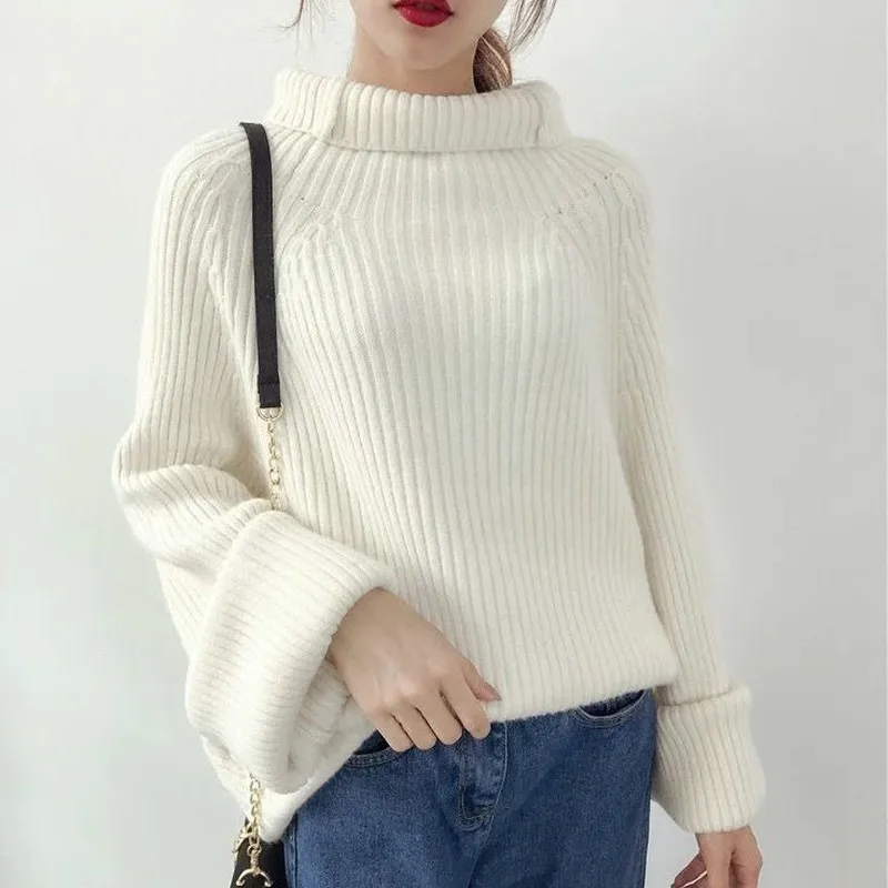 JoinYouth Harajuku, водолазка, женские свитера, одноцветные, теплые,, Осень-зима, одежда, толстые, теплые пуловеры, модные топы J288