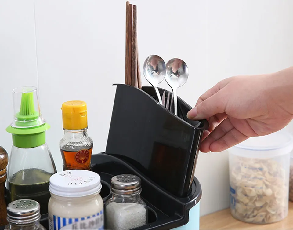 YIWUMART кухонная коробка для приправ Комплект полок многофункциональный комбинированный Держатель ножей полезный бытовой стеллаж для хранения кухонные принадлежности