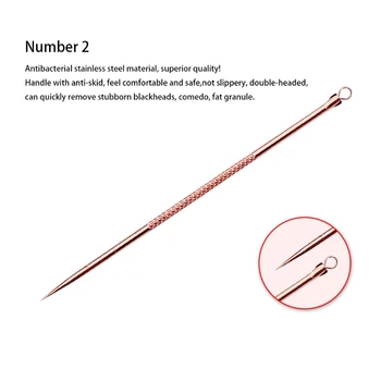 

Stainless Steel Double-ended Acne Comedo Pin Press Ring Extractor Tool