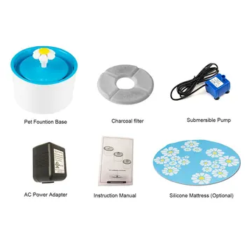 

Electric Pet Water Feeder + Mat Flower Pet Fountain 1.6L Automatic Dog Cat Drinking Bowl Kitty Puppy Water Dispenser