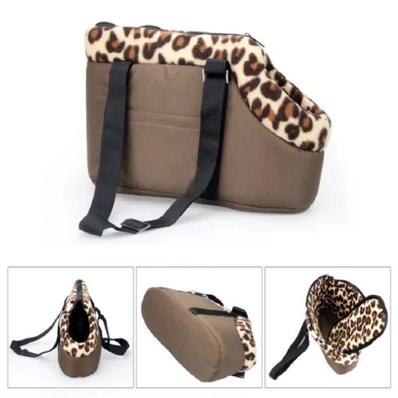 Новая модная сумка переноска для собак и кошек с леопардовым принтом в горошек