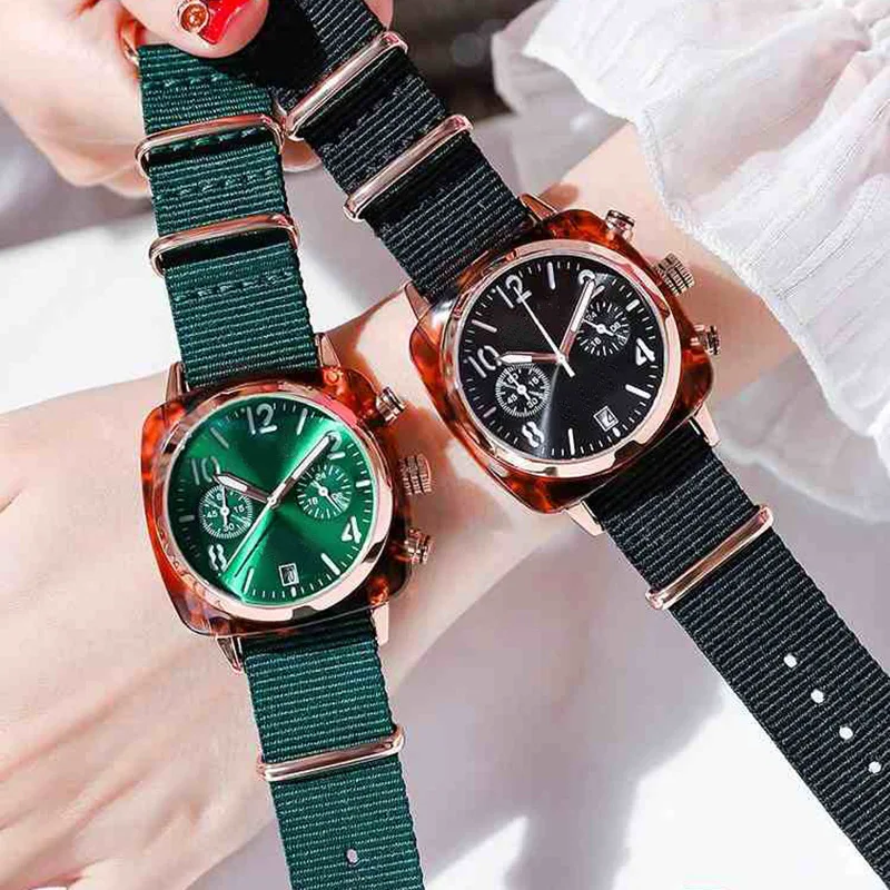 

2019 Popular New Style Zhoudongyu Celebrity Style Watch Women's Korean-style Students Canvas Fashion Watch Net Red Dial Watch