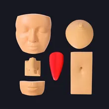 6 комплектов тату модели 3D Силиконовые манекены татуировки лицо нос язык губы постоянный макияж для тренировки микроблейдинга поддельная кожа