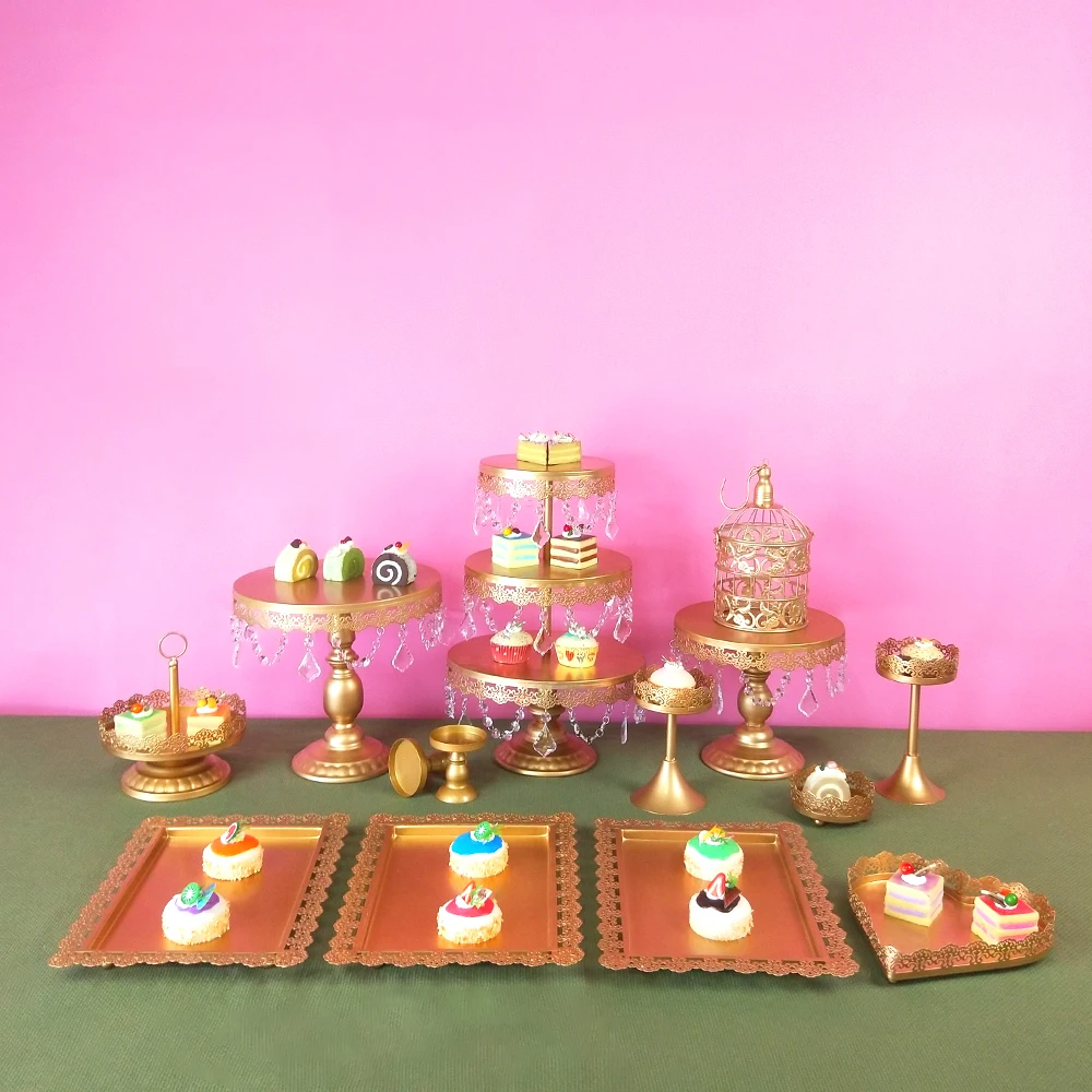 

Tobs Cupcake Tower Stand Crystals Cake Stand Decor Supplies Wedding Set Decor Tray Metal Round Party Dessert Display