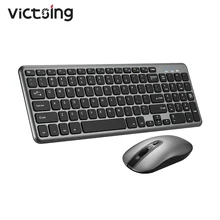 VicTsing PC209 беспроводная клавиатура и мышь комбо набор ультра тонкая клавиатура бесшумный щелчок мышь комплект с 2,4G USB приемник для ПК