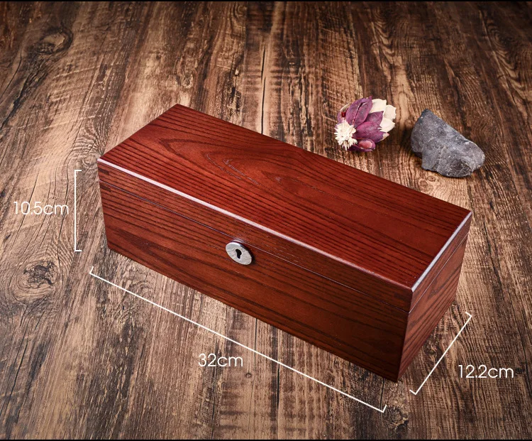 Nordic Luxury 5 Slots Watch Box Organizer Wooden Watch Box Case Wood Brown Storage Mechanical Display Box with Lock Gift