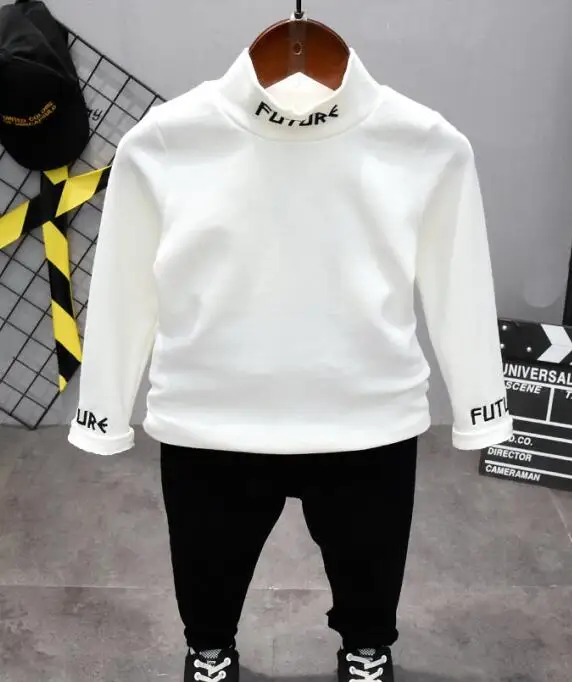 white sets Высококачественные комплекты одежды для мальчиков футболки и штаны для мальчиков повседневный комплект из 2 предметов для маленьких мальчиков, комплекты с длинными рукавами для детей 2-6 лет - Цвет: white sets