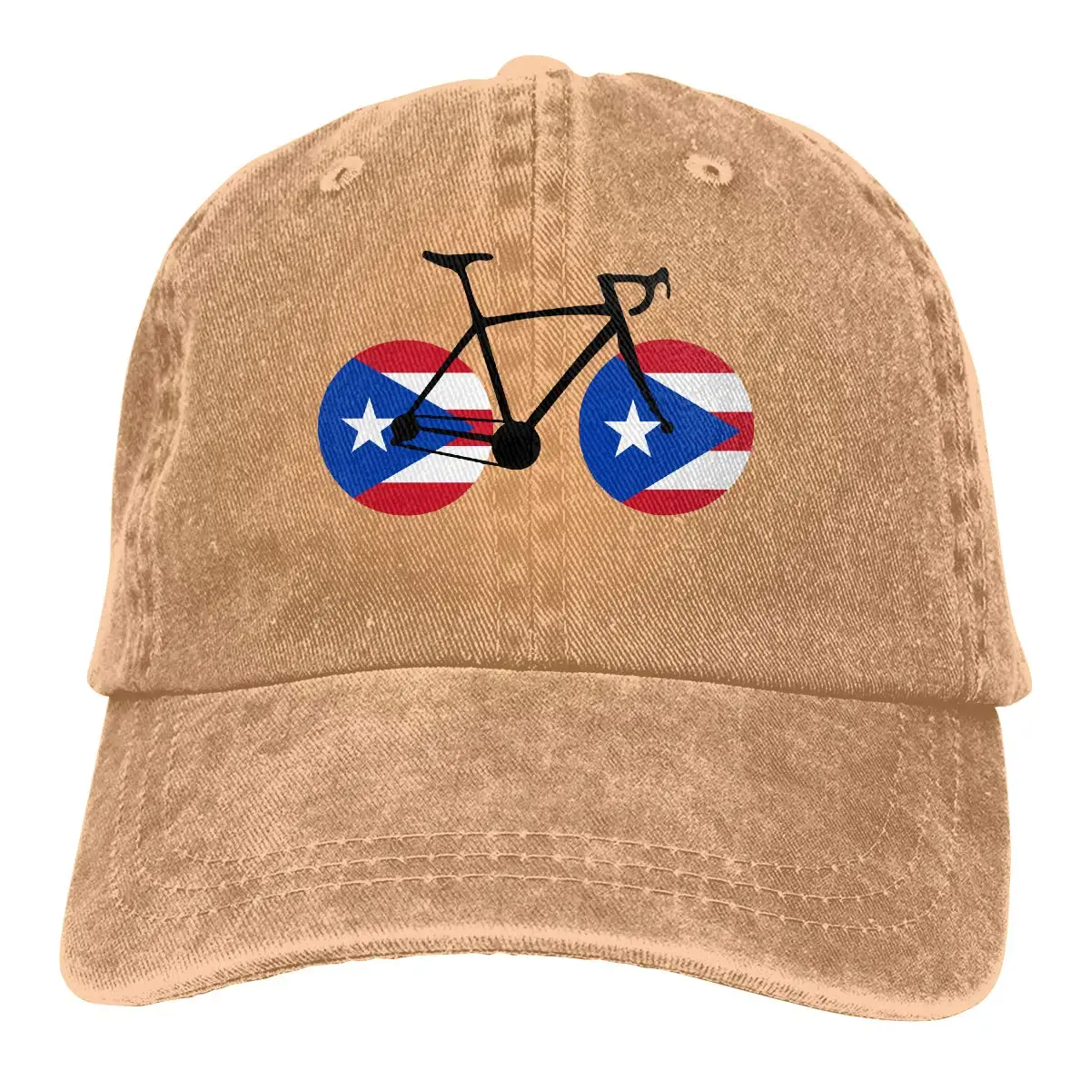 Мужская/Женская Регулируемая джинсовая бейсболка из окрашенной пряжи, велосипедная Кепка с флагом пуерто-Рико, Кепка в стиле хип-хоп