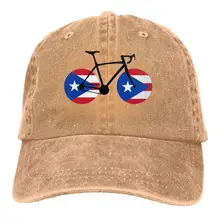 Мужская/Женская Регулируемая джинсовая бейсболка из окрашенной пряжи, велосипедная Кепка с флагом пуерто-Рико, Кепка в стиле хип-хоп