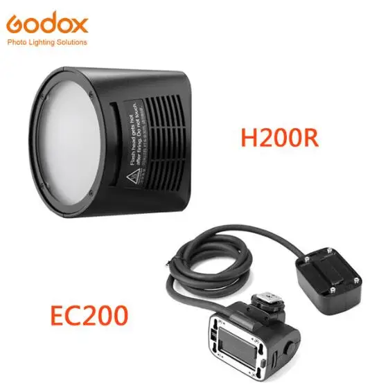 Godox AD200 аксессуары для вспышки WITSTRO H200R круглая головка вспышки и EC-200 удлинитель AK-R1 цветовой температурный отражатель - Цвет: H200R and EC200