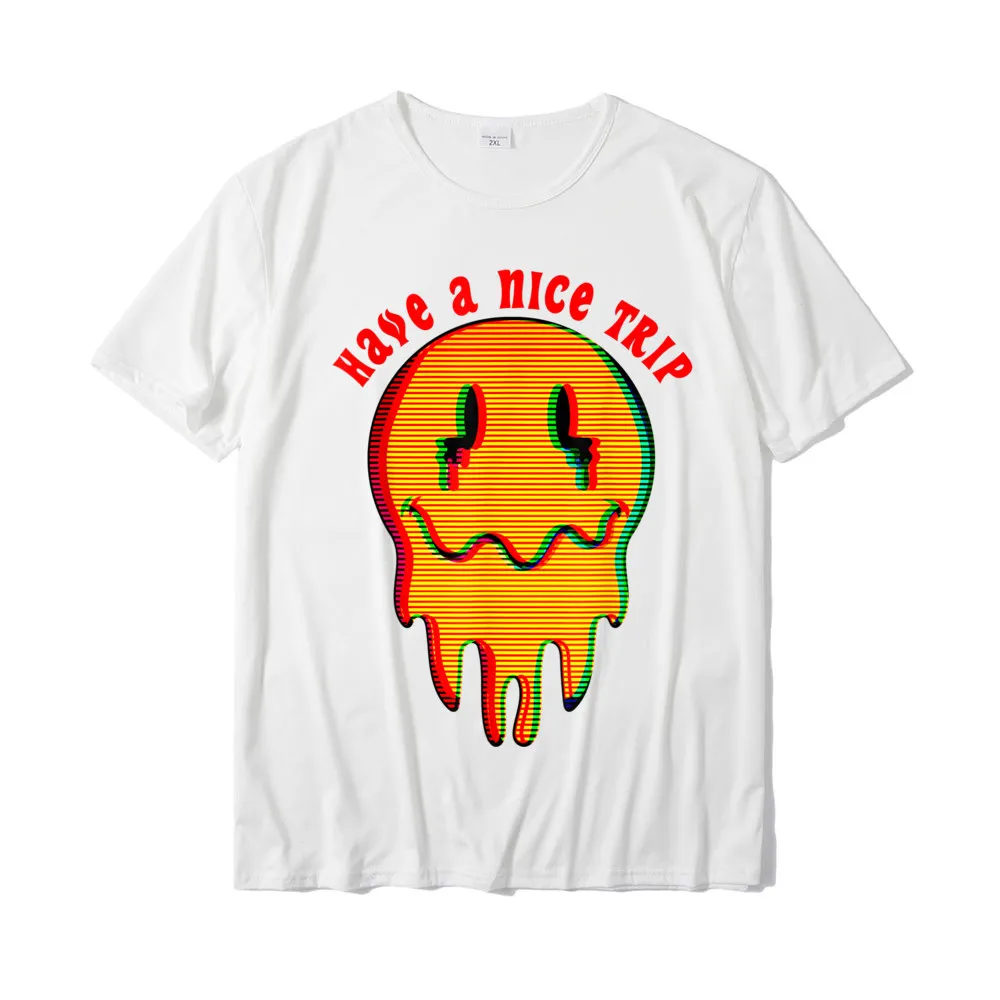 Summer Men's Oversized Gift Tops T Shirt Crew Neck Summer Fall 100% Cotton Top T-shirts Casual Short Sleeve Tops & Tees Have A Nice Trip Funny LSD Acid Psychedelic Magic Mushrooms T-Shirt__20053 white