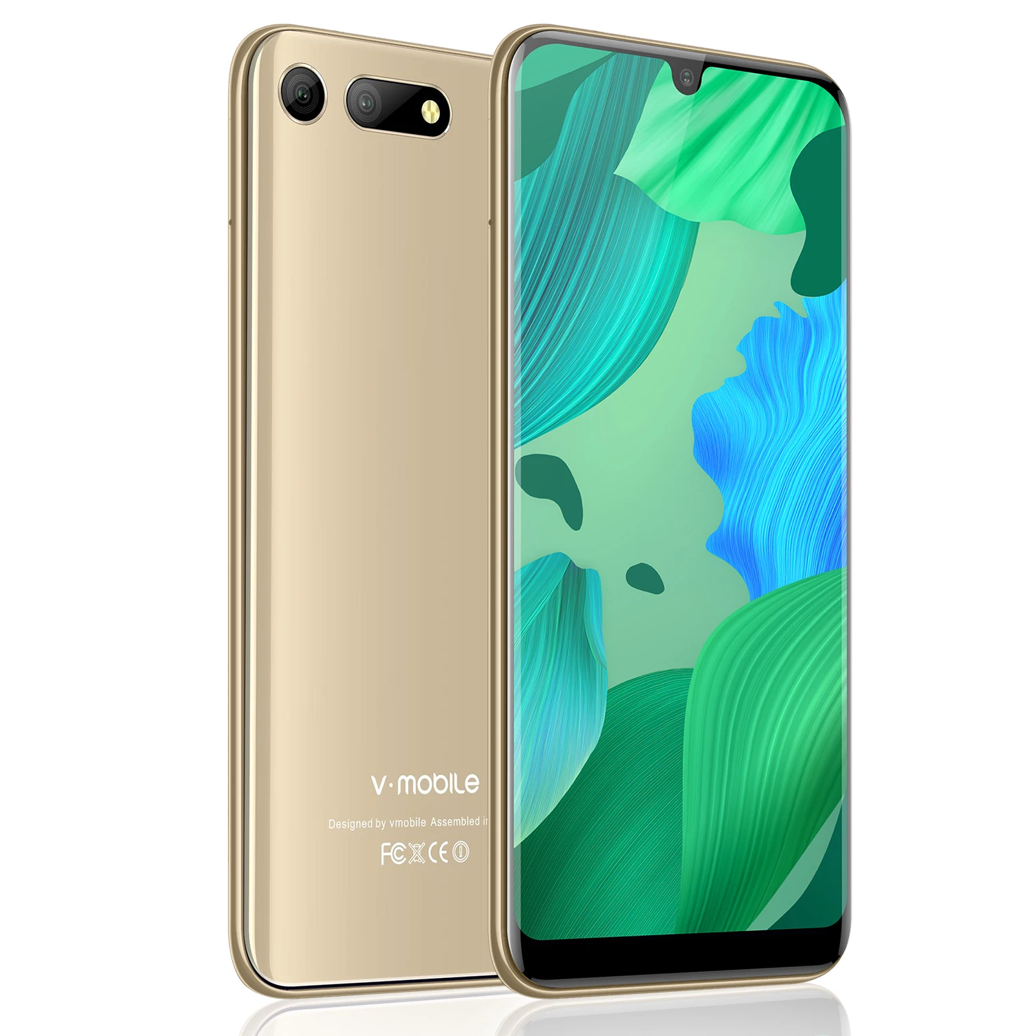 TEENO Vmobile A60 мобильный телефон Android 8,1 5,7 'HD+ Водонепроницаемая 2.5D экран 8MP двойная камера 3800 мАч 3 Гб ram 4G Celular смартфон