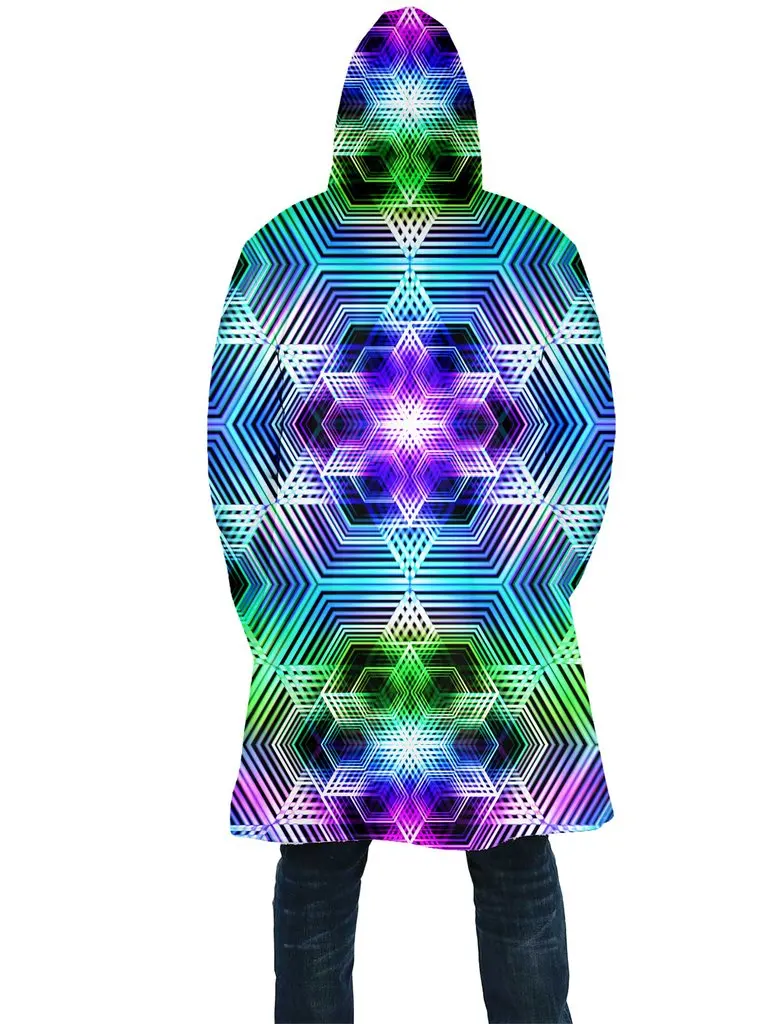 2021 Winter Herren Mantel Psychedelic Regenbogen stil 3D volle Druck Fleece Mit Kapuze Mantel Unisex Casual Dicke Warme Cape mantel PF59 – Detail 27