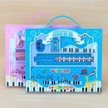 

Music Piano Note Pencil Ruler Earser Sharpener 7 in 1 Stationery Set Boys Girls