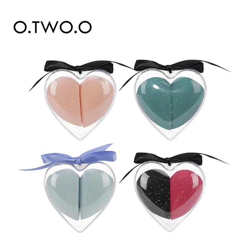 

2pcs Heart Shaped Sponge Puff Wet Dry 2-use Makeup Egg Puff Foundation Makeup Tool