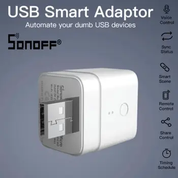 

SONOFF Micro 5V Wireless USB Smart Adaptor Wifi Mini USB Power Adaptor Switch Works EWeLink APP Alexa Google Home For Smart Home