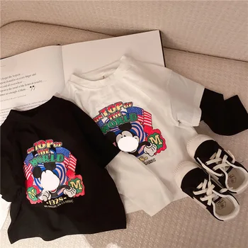 

2020 new arrival baby girls boys patchwork t-shirt cotton full sleeve fashion spring kids top 1-6t