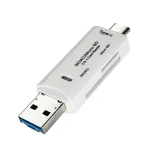 Lecteur de cartes OTG de Type C, multifonctionnel, universel, USB 3.0, Micro USB, Combo à 2 emplacements, TF, SD, pour ordinateur portable