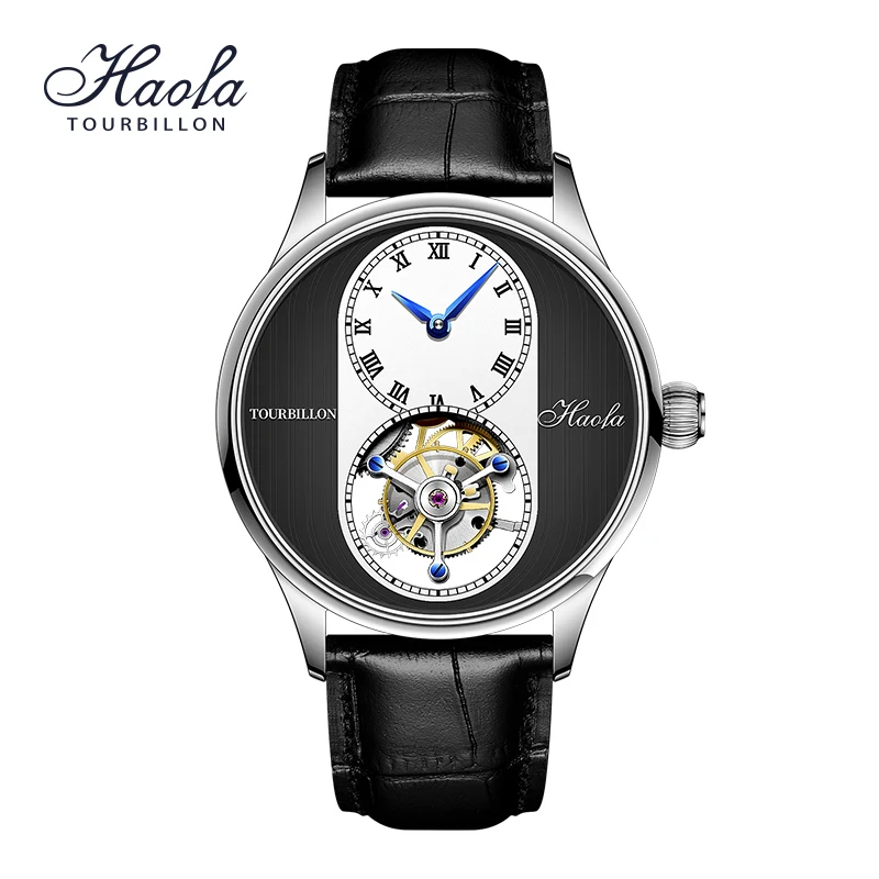 Haofa Scheletro Movimento Tourbillon Orologio Orologio Meccanico Di Lusso Da Uomo Rotazionale Manuale Tourbillon Orologi Da Polso Orologio Uomo