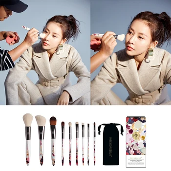 

Miss Gorgeous 9pcs Makeup Brush Print Cosmetic Eye Shadow Eyeliner Eyebrow Brush Lip Concealer Blusher Brush Beauty Make Up Tool