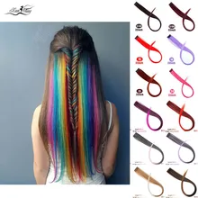 Xuanguang colorido longo reta эффектом деграде(переход от темного к extensões де cabelo sintético ondulado clipe puro em uma peça tiras 2", парик, заколки, заколки для волос, трессы, заколки para