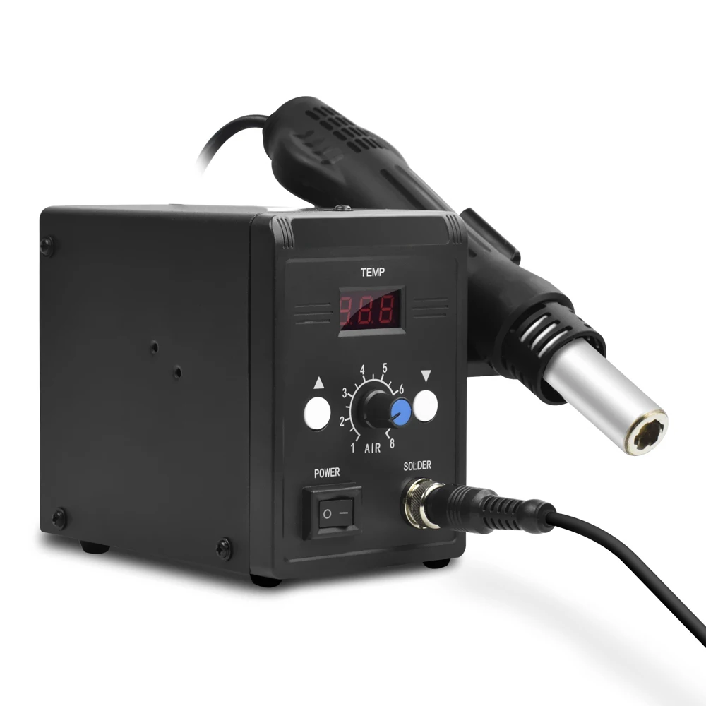 110 V-220 V Цифровой горячий воздух-Пистолеты 2-в-1 выпаивания горячим воздухом под контролем Температура обслуживание машины горячего воздуха-Пистолеты