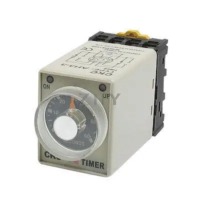

AH3-3 0-60 Sec 8 Pins Plastic Housing Delay Timer Time Relay 380VAC w Base