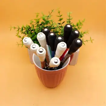 

1pcs Smooth Surface Ant-slip Anti-drop Spinning Rotation Head Pen 0.38 Writing Pen With For Fluent Gel pen L9O0