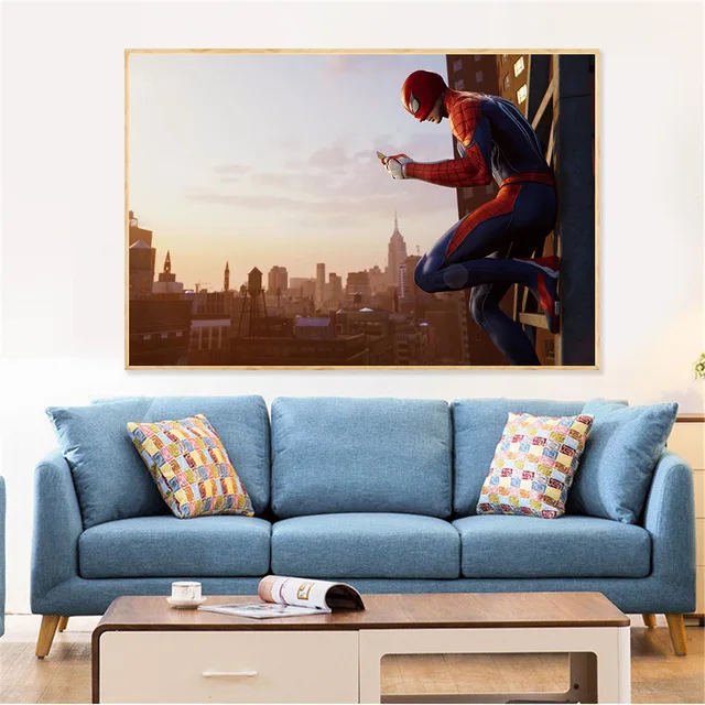 Плакат с человеком-пауком Человек-паук Печать Человек-паук Арт печать Питер Паркер настенное искусство домашний Декор без рамки
