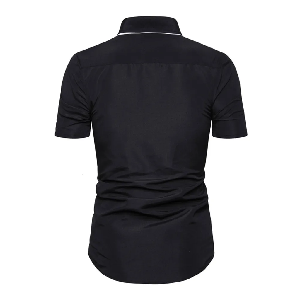 Feitong рубашки для мужчин Camisa Masculina облегающие шорты с рукавом однотонные повседневные рубашки на пуговицах для мужчин