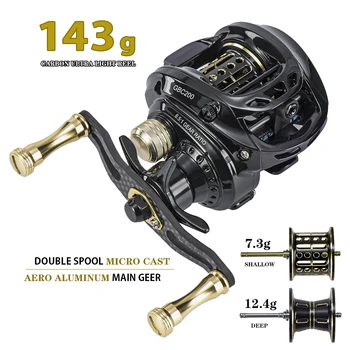 HOT DEAL ❤️ Hot sale!GBC200 142g UltraLight Carbon Fiber BFS Baitcasting Fishing Reel Left Right Hand Double Spool Fishing Bait Casting Reel - discount item 15% OFF Sports & Entertainment