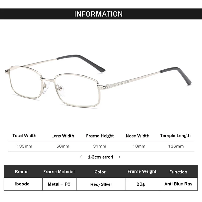 Ahora анти-синие очки для чтения для женщин и мужчин увеличительные очки для дальнозоркости металлические очки для дальнозоркости очки с коробкой+ 1,0~+ 4,0