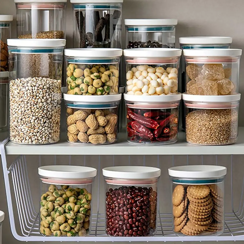 700MLStackableAirtightStorageJarsPlasticKitchenFoodStorage