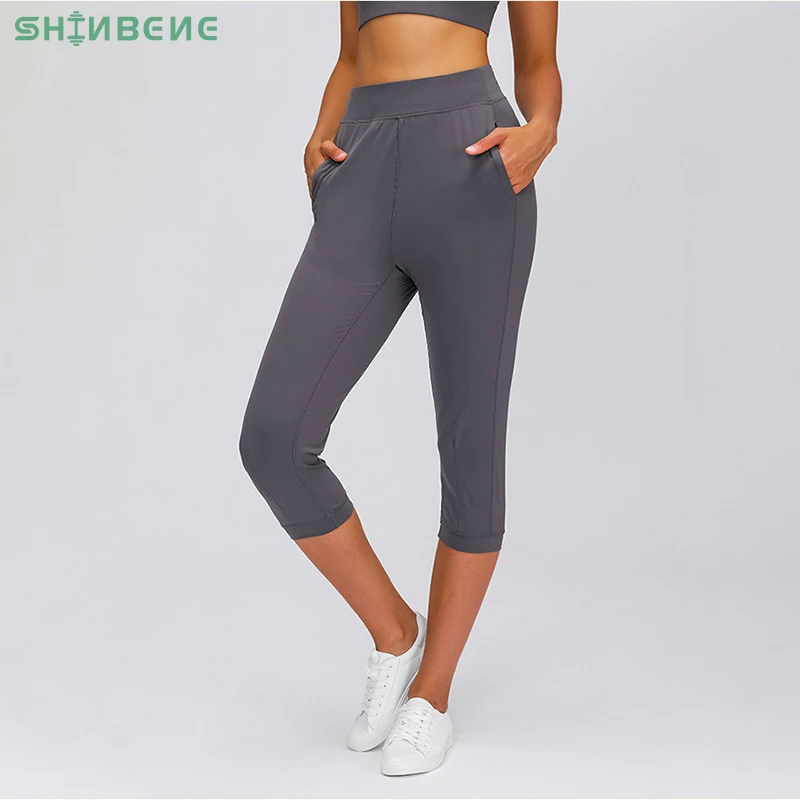 SHINBENE COZY Leisure&Home Sport Fitness Yoga Capri Joggers Women High Waist Stretchy Workout Gym Cropped Pants with Pocket SHINBENE COZY Leisure&Home Sport Fitness Yoga Capri Joggers Women High Waist Stretchy Workout Gym Cropped Pants with Pocket