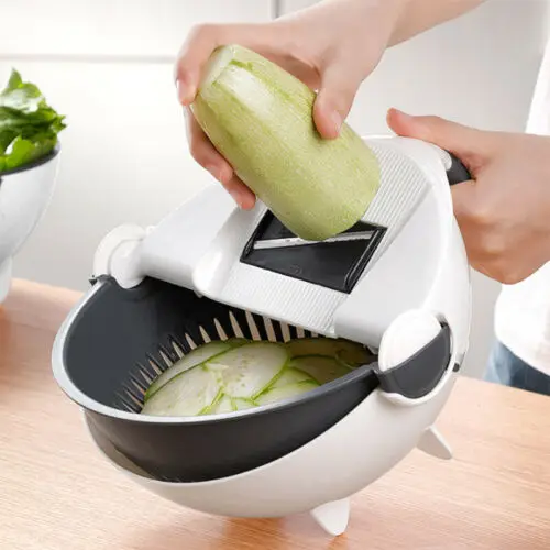 

Magic Rotate Vegetable Cutter With Drain Basket Kitchen Multifunctional Veggie Fruit Shredder Grater Slicer DropShipping