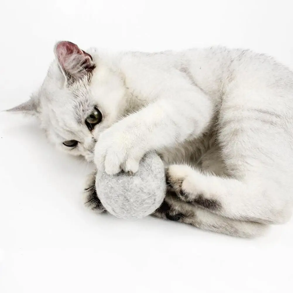 TWISTER.CK Interactive Funny Cat Ball Teaser Catnip Capsule Faux Wool Ball Catmint Chew Pet Toy