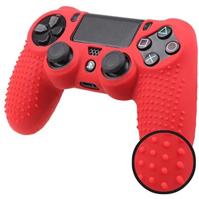 Красный Для sony playstation Dualshock 4 DS4 Pro тонкий контроллер Противоскользящий силиконовый Камуфляжный защитный чехол-накладка для большого пальца - Цвет: Красный