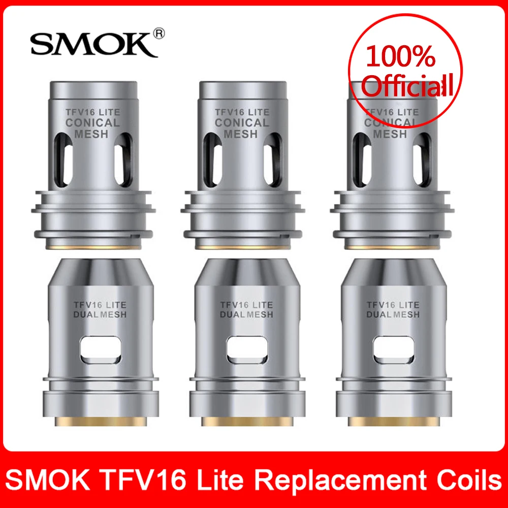 Оригинальный SMOK TFV16 Lite сменные катушки коническая сетка 0.2ohm Двойная 0 15 ohm для бак