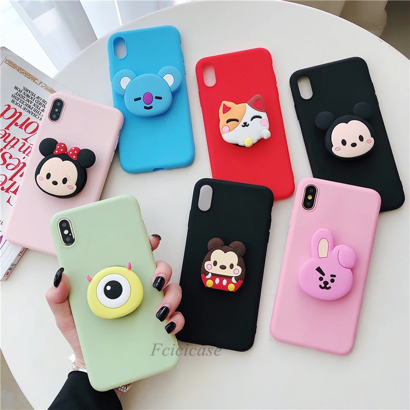 

Cute Stand Case For Xiaomi Mi9T Pro Mi8 se Lite cc9e Note 10 Silicone Soft TPU Cover Cartoon Back Cases Protective