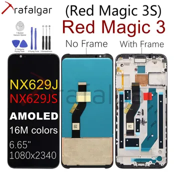 

AMOLED LCD For Nubia Red Magic 3 3S LCD Display Touch Screen With Frame For ZTE NX629J LCD NX629JS NX629J-V1 Magic3 Display