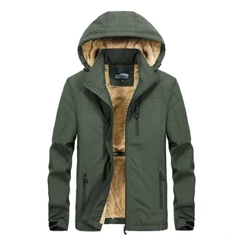 

Mens Casual Thicken Plus Velvet Military Hoodie Jacket Waterproof Clothes Men's Windbreaker Coat Male Plus Size 5XL 6XL Y2011