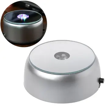 

4 LED Round Luminous Light Base Stand Holder for Cocktail Crystal Glass Transparent Objects Display