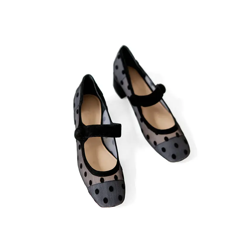 Toe Heels Mesh Black Shoes high heels pumps Party Wedding shoes High Heels Women Round